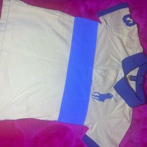 Polo by Ralph Lauren Cream and Blue Shirt